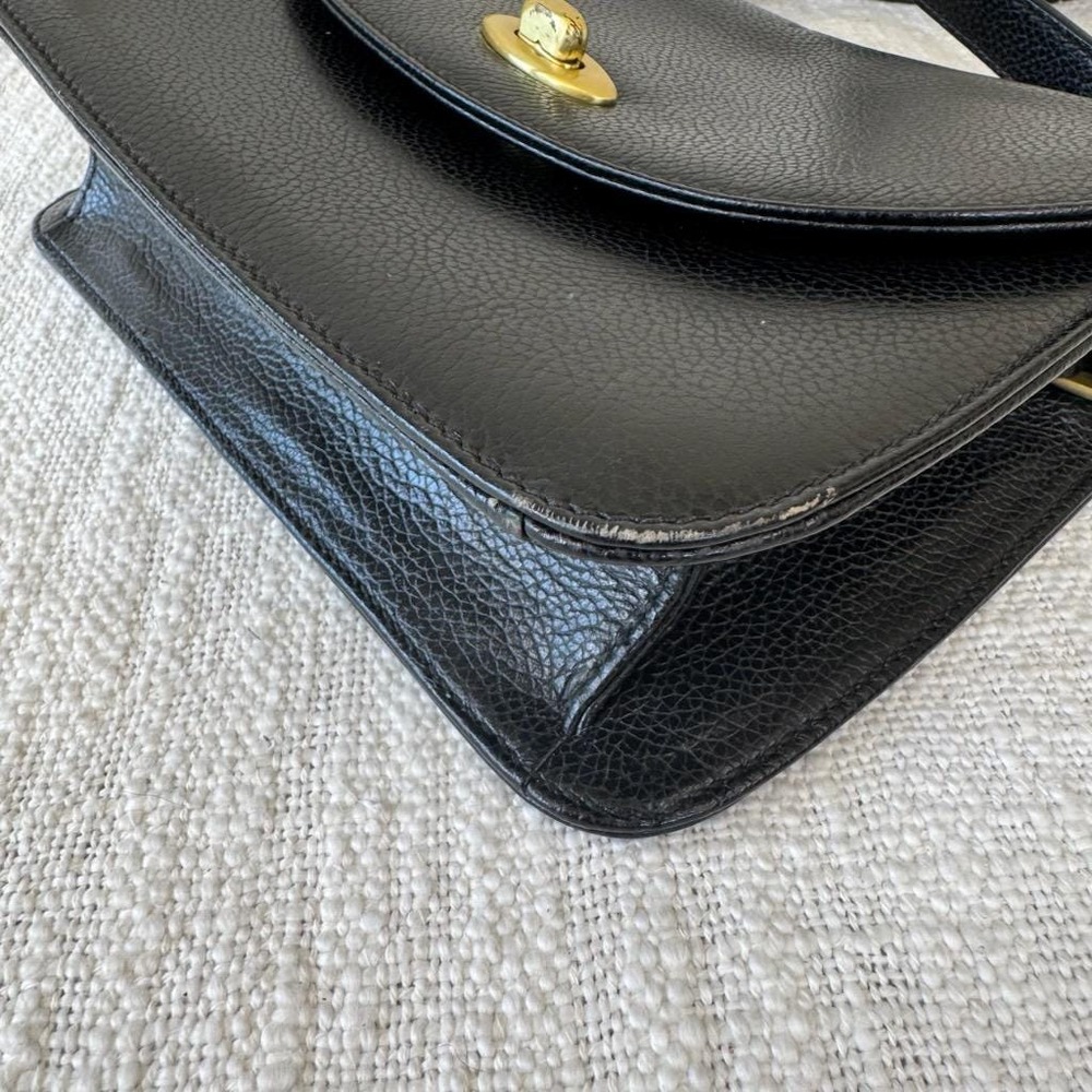 Vintage Coach Spence Bag‎ Black Leather Shoulder Bag Made in Italy - Picture 7 of 10